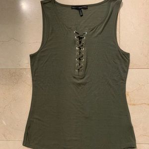 White House Black Market lace up tank, Size M, worn only once.